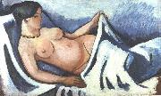 August Macke Reclining female nude Germany oil painting artist